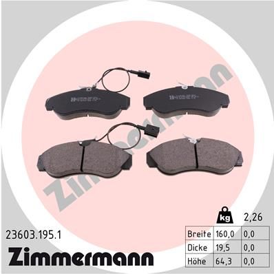 Brake Pad Set, disc brake ZIMMERMANN 23603.195.1