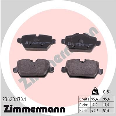 Brake Pad Set, disc brake ZIMMERMANN 23623.170.1