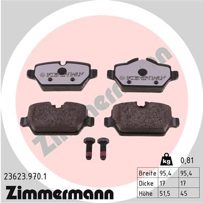 Brake Pad Set, disc brake ZIMMERMANN 23623.970.1