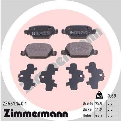 Brake Pad Set, disc brake ZIMMERMANN 23661.140.1