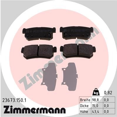 Brake Pad Set, disc brake ZIMMERMANN 23673.150.1