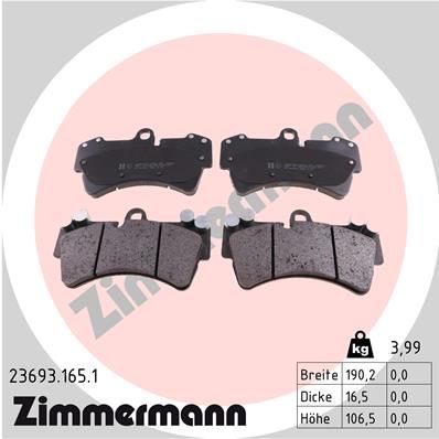 Brake Pad Set, disc brake ZIMMERMANN 23693.165.1