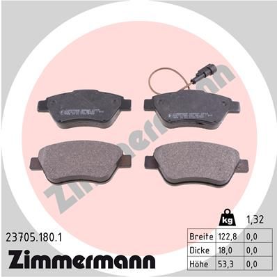 Brake Pad Set, disc brake ZIMMERMANN 23705.180.1