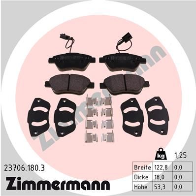 Brake Pad Set, disc brake ZIMMERMANN 23706.180.3