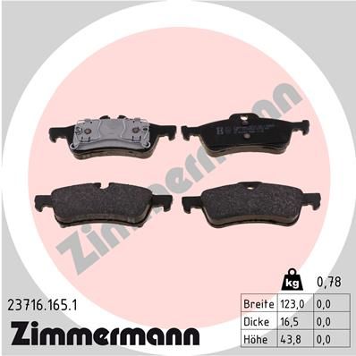 Brake Pad Set, disc brake ZIMMERMANN 23716.165.1