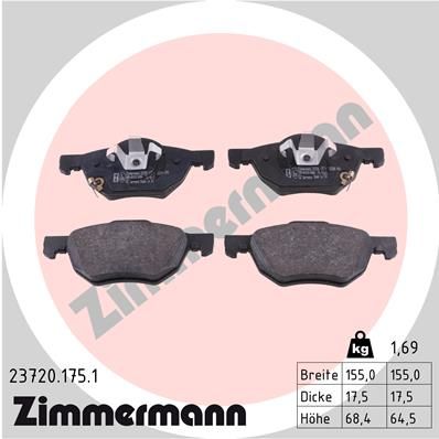 Brake Pad Set, disc brake ZIMMERMANN 23720.175.1