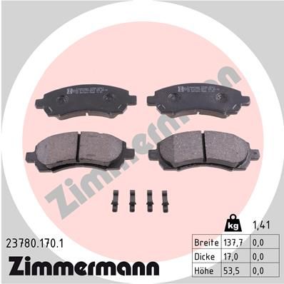 Brake Pad Set, disc brake ZIMMERMANN 23780.170.1