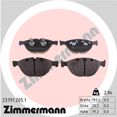 Brake Pad Set, disc brake ZIMMERMANN 23791.205.1