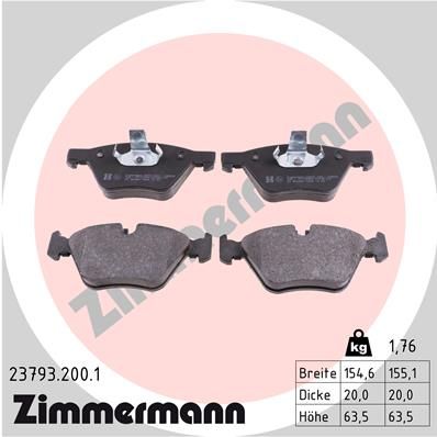 Brake Pad Set, disc brake ZIMMERMANN 23793.200.1