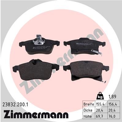 Brake Pad Set, disc brake ZIMMERMANN 23832.200.1