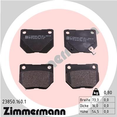 Brake Pad Set, disc brake ZIMMERMANN 23850.160.1