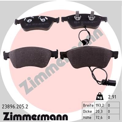 Brake Pad Set, disc brake ZIMMERMANN 23896.205.2