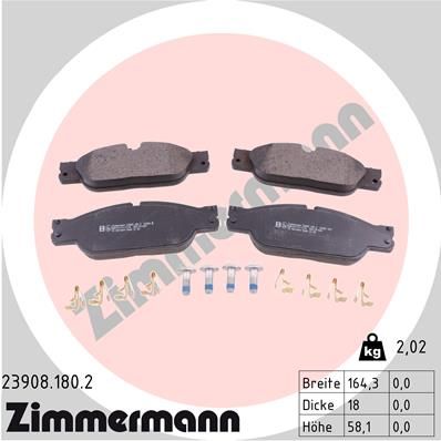 Brake Pad Set, disc brake ZIMMERMANN 23908.180.2