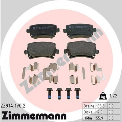 Brake Pad Set, disc brake ZIMMERMANN 23914.170.2