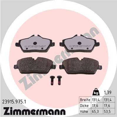 Brake Pad Set, disc brake ZIMMERMANN 23915.975.1