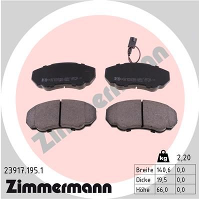 Brake Pad Set, disc brake ZIMMERMANN 23917.195.1