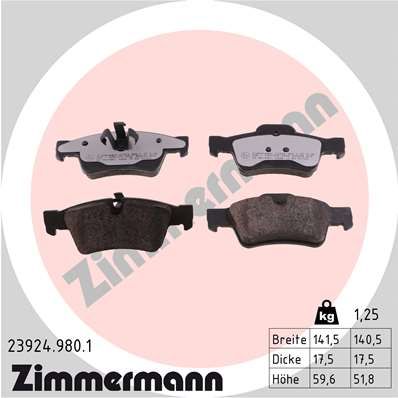 Brake Pad Set, disc brake ZIMMERMANN 23924.980.1