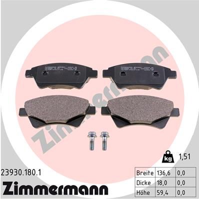 Brake Pad Set, disc brake ZIMMERMANN 23930.180.1