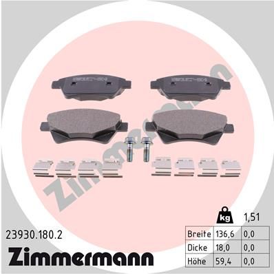 Brake Pad Set, disc brake ZIMMERMANN 23930.180.2