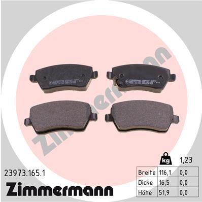 Brake Pad Set, disc brake ZIMMERMANN 23973.165.1