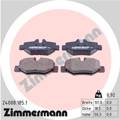 Stabdžių trinkelių rinkinys, diskinis stabdys ZIMMERMANN 24008.185.1