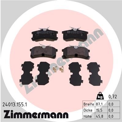 Brake Pad Set, disc brake ZIMMERMANN 24013.155.1