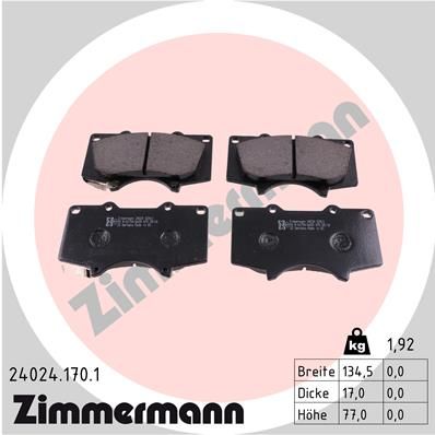 Brake Pad Set, disc brake ZIMMERMANN 24024.170.1