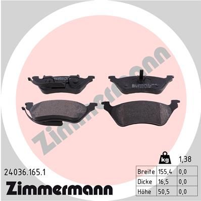 Brake Pad Set, disc brake ZIMMERMANN 24036.165.1