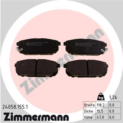 Brake Pad Set, disc brake ZIMMERMANN 24058.155.1