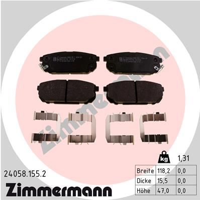 Brake Pad Set, disc brake ZIMMERMANN 24058.155.2