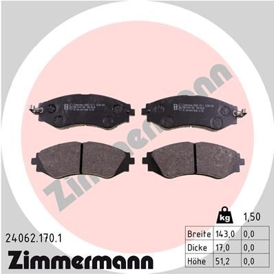 Brake Pad Set, disc brake ZIMMERMANN 24062.170.1