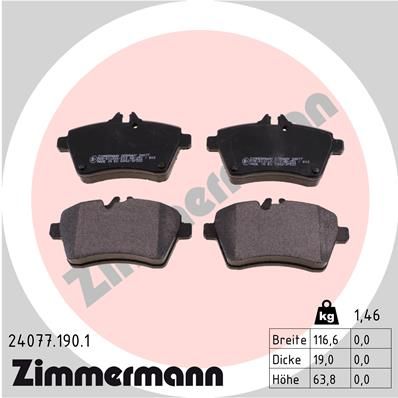 Brake Pad Set, disc brake ZIMMERMANN 24077.190.1