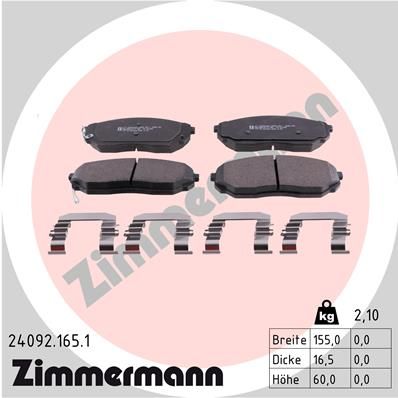 Brake Pad Set, disc brake ZIMMERMANN 24092.165.1