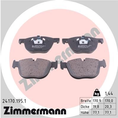 Brake Pad Set, disc brake ZIMMERMANN 24170.195.1