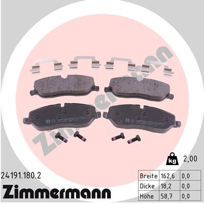 Brake Pad Set, disc brake ZIMMERMANN 24191.180.2