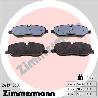 Brake Pad Set, disc brake ZIMMERMANN 24191.980.1