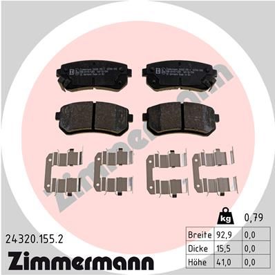 Brake Pad Set, disc brake ZIMMERMANN 24320.155.2