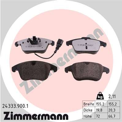 Brake Pad Set, disc brake ZIMMERMANN 24333.900.1