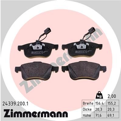 Brake Pad Set, disc brake ZIMMERMANN 24339.200.1