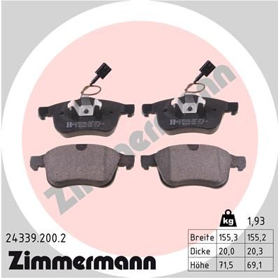 Brake Pad Set, disc brake ZIMMERMANN 24339.200.2