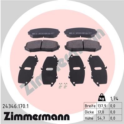 Brake Pad Set, disc brake ZIMMERMANN 24346.170.1