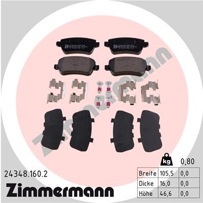 Brake Pad Set, disc brake ZIMMERMANN 24348.160.2