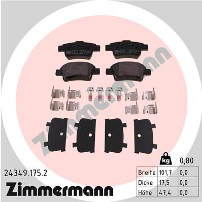 Brake Pad Set, disc brake ZIMMERMANN 24349.175.2