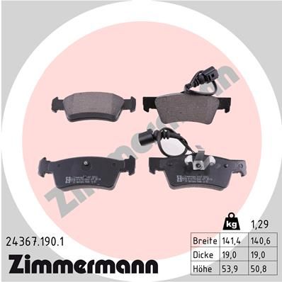 Brake Pad Set, disc brake ZIMMERMANN 24367.190.1