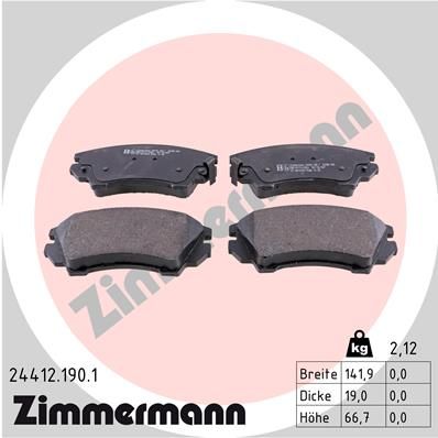 Brake Pad Set, disc brake ZIMMERMANN 24412.190.1