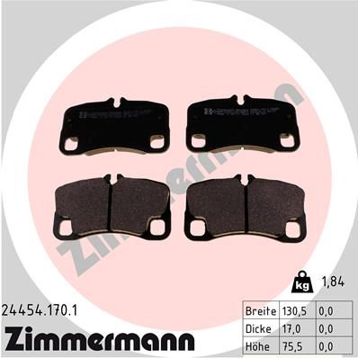 Brake Pad Set, disc brake ZIMMERMANN 24454.170.1