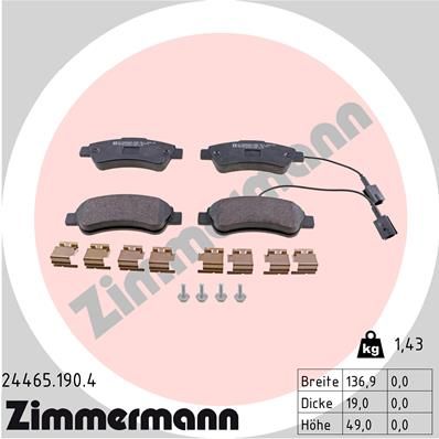 Brake Pad Set, disc brake ZIMMERMANN 24465.190.4