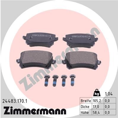 Brake Pad Set, disc brake ZIMMERMANN 24483.170.1