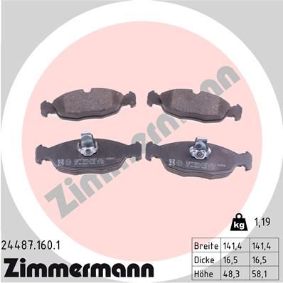 Brake Pad Set, disc brake ZIMMERMANN 24487.160.1