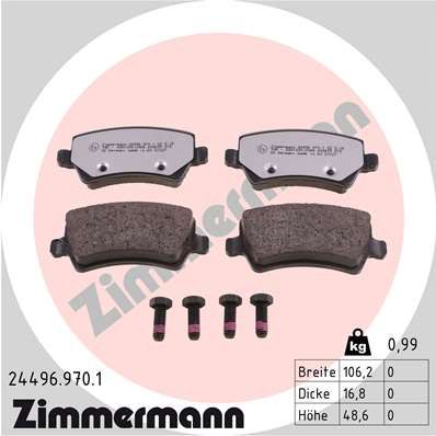 Brake Pad Set, disc brake ZIMMERMANN 24496.970.1